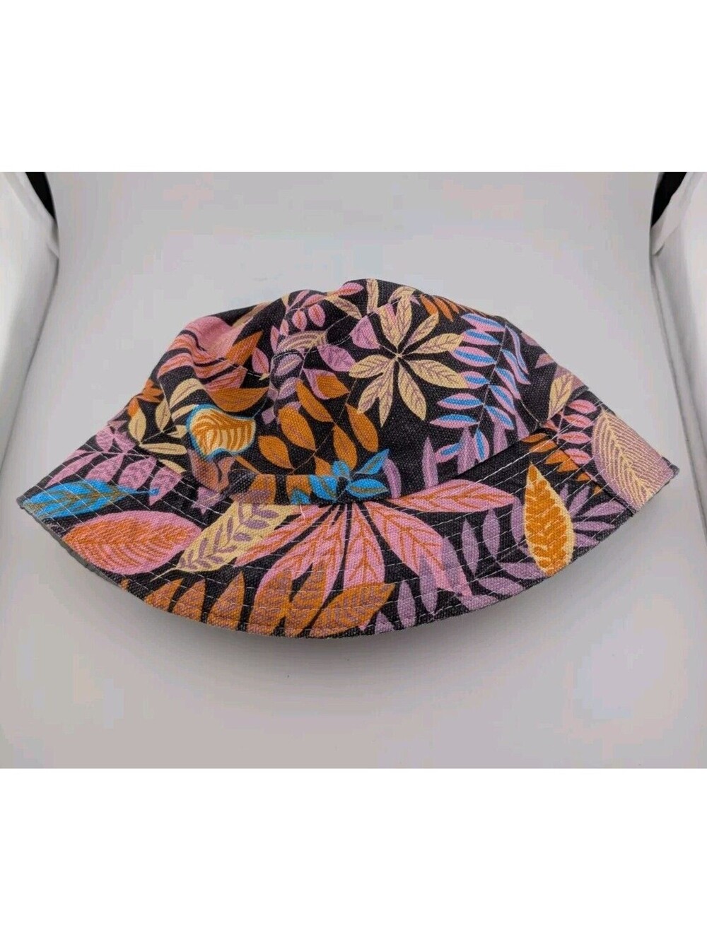 Palm Fronds Leaves Bucket Hat Pink Purple Orange Floral